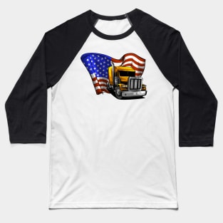 Truck driver Patriotic USA American Baseball T-Shirt